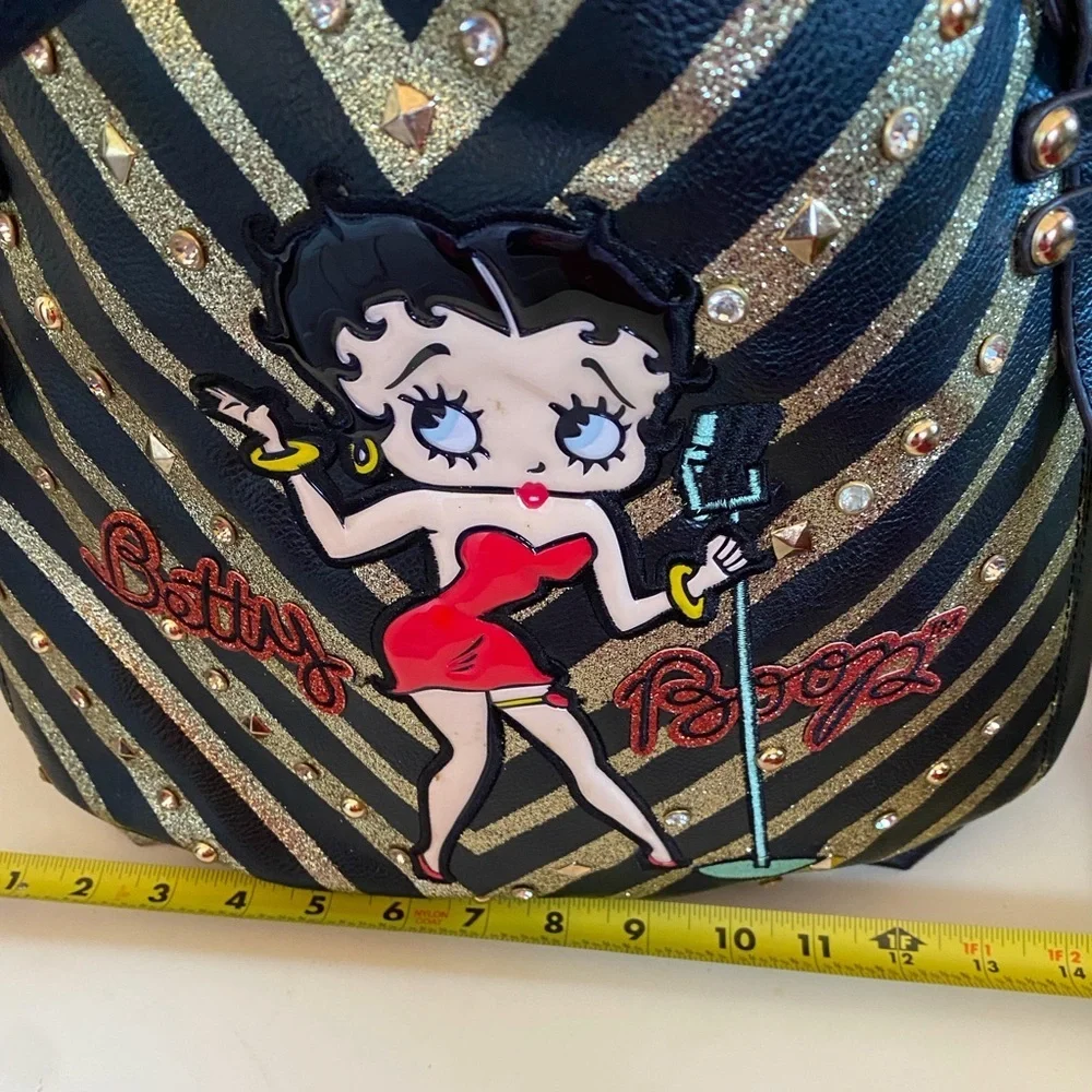 Betty Boop Black and Gold Hobo Bag